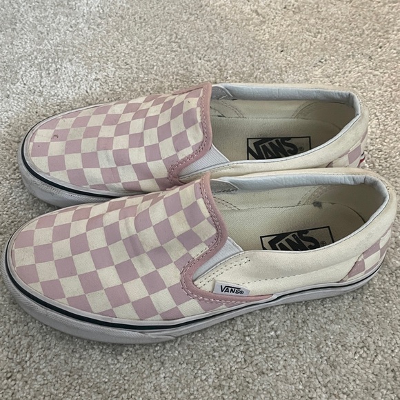 Women’s Vans pink and white checker slip ons - Picture 3 of 6
